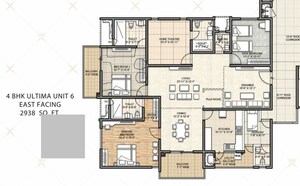 Floor Plan in 4 BHK Apartment at Aurobindo Kohinoor, Serilingampally – for Sale