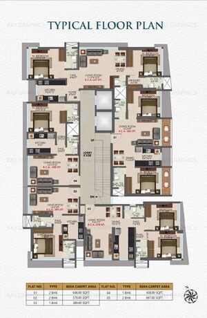 Floor Plan in 2 BHK Apartment at Damyanti Villa CHS, Goregaon West – for Sale