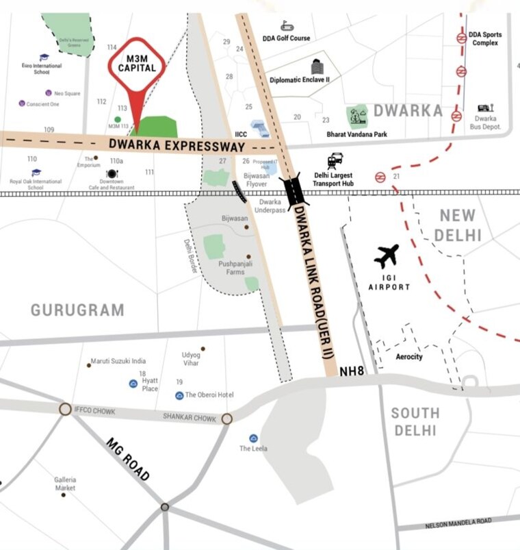 Map Location, m3m-capital 3 Bedroom 1695 Sq.Ft. Apartment In Sector 113 Gurgaon 10730787