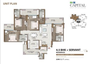 Floor Plan in 4 BHK Apartment at M3M Capital, Sector 113 – for Sale