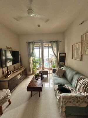 Living Room in 2 BHK Apartment at Lodha Amara, Kolshet Road – for Rent