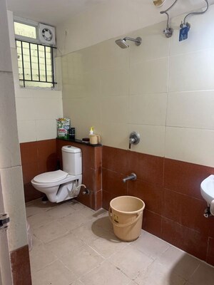 Bathroom in 3 BHK Apartment at DSR Green Fields, Whitefield – for Rent
