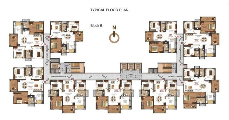 Floor Plan, disha-pursuit-of-sunshine 2 Bedroom 1230 Sq.Ft. Apartment In Budigere Road Bangalore 10731779