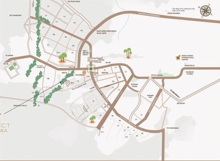 Map Location, adore-the-select-premia 3 Bedroom 1833 Sq.Ft. Apartment In Sector 77 Gurgaon 10732977