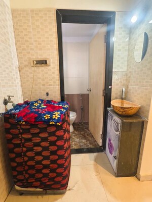 Bathroom in 1 BHK Apartment at Nisarg Hyde Park, Kharghar – for Rent