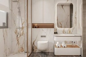 Bathroom in 3 BHK Builder Floor at Janakpuri – for Rent