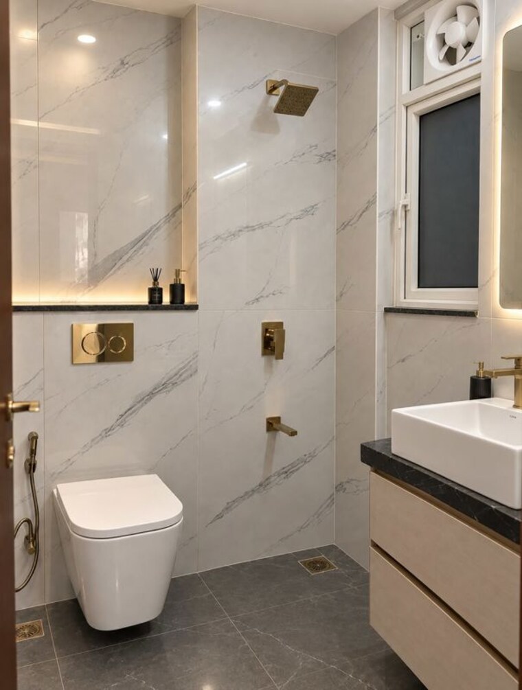 Bathroom, smart-world-orchard 3 Bedroom 1680 Sq.Ft. Apartment In Sector 61 Gurgaon 10733879