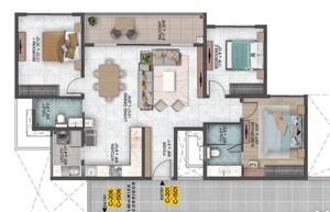 Floor Plan in 3 BHK Apartment at Sumadhura Capitol Residences, Whitefield – for Sale