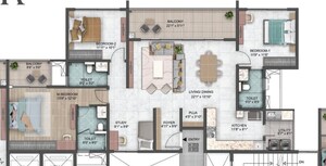 Floor Plan in 3 BHK Apartment at Sumadhura Capitol Residences, Whitefield – for Sale