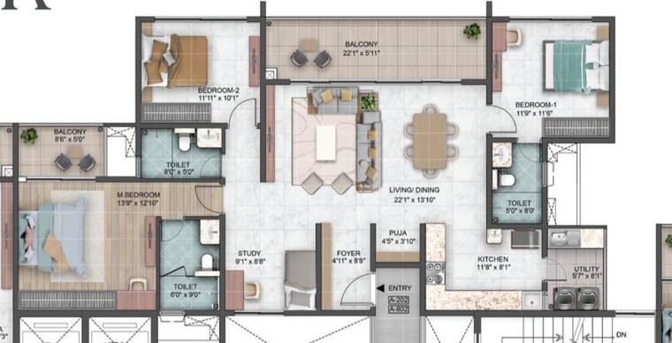 Floor Plan, sumadhura-capitol-residences 3 Bedroom 1810 Sq.Ft. Apartment In Whitefield Bangalore 10711390