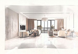 Living Room in 4 BHK Apartment at Ace Arte, Sector 150 – for Sale