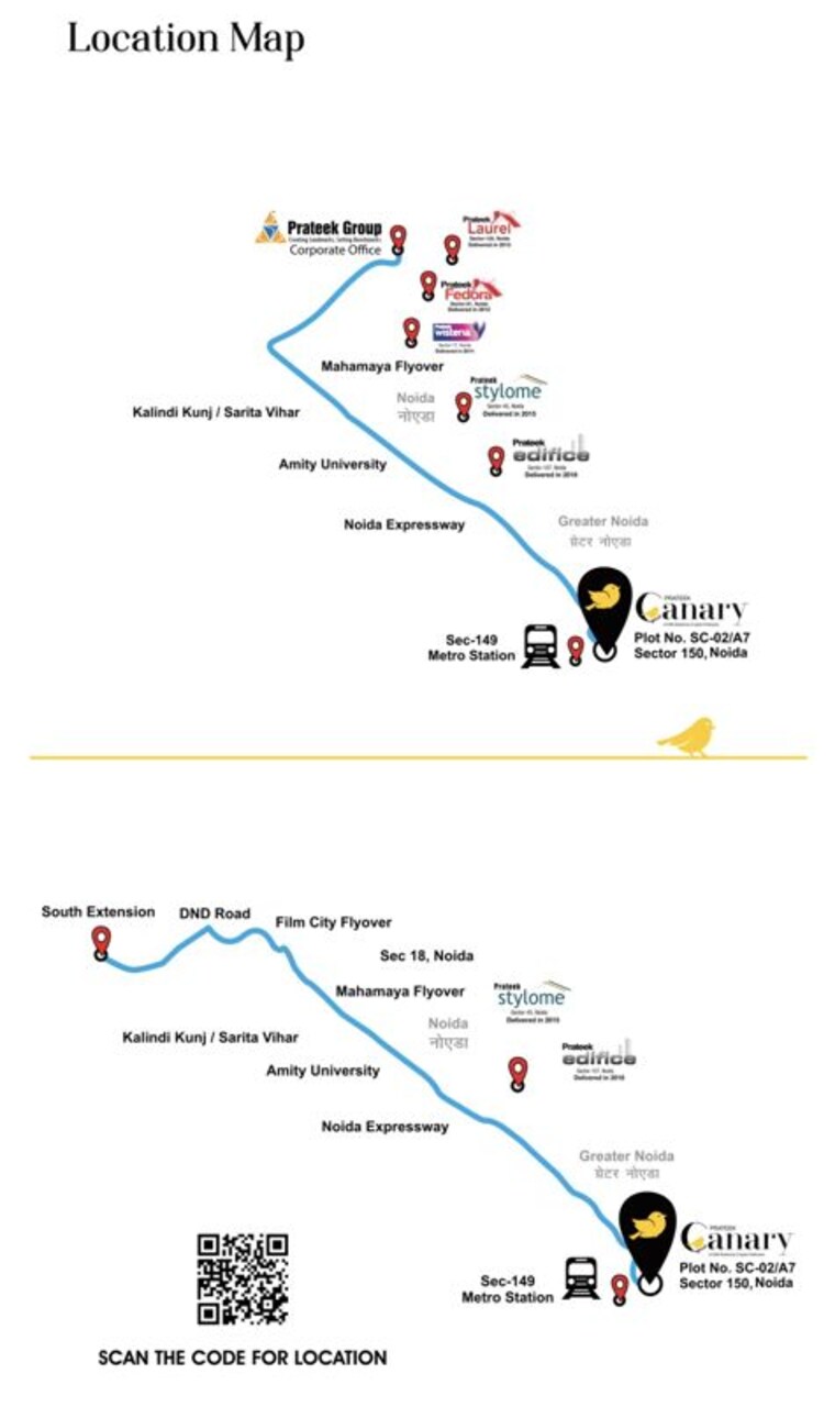 Map Location, prateek-canary 3 Bedroom 2555 Sq.Ft. Apartment In Sector 150 Noida 10735048