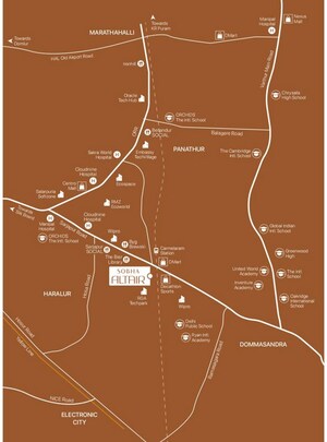 3 BHK Apartment – Map Location View at Sobha Altair, Off Sarjapur Road - for Sale