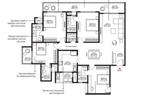 Floor Plan in 3 BHK Apartment at Sobha Altair, Off Sarjapur Road – for Sale