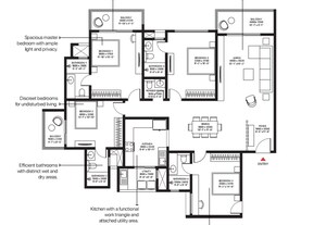 Floor Plan in 3 BHK Apartment at Sobha Altair, Off Sarjapur Road – for Sale