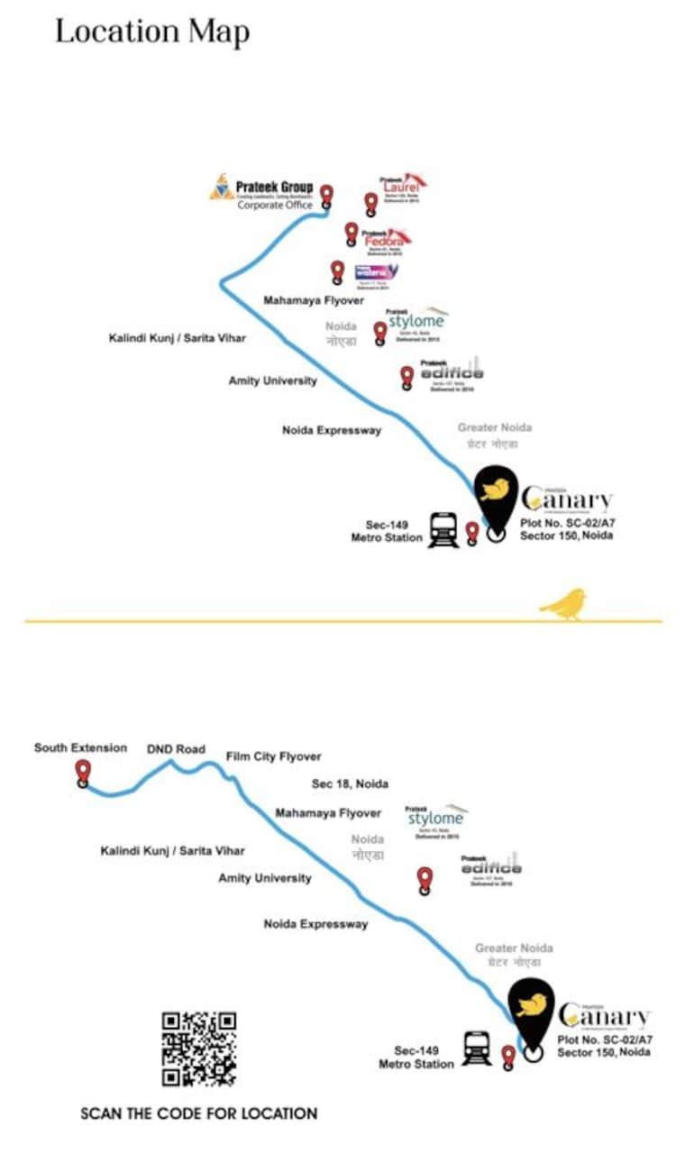 Map Location, prateek-canary 4 Bedroom 3355 Sq.Ft. Apartment In Sector 150 Noida 10735054