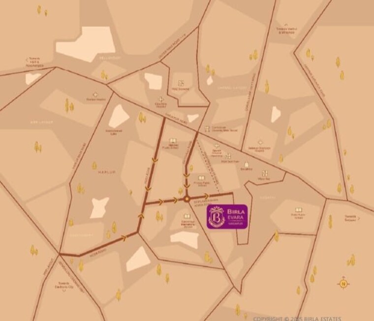 Map Location, birla-evara 3 Bedroom 2080 Sq.Ft. Apartment In Sarjapur Bangalore 10735061