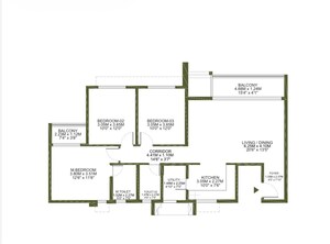 Floor Plan in 3 BHK Apartment at Godrej Lakeside Orchard, Sarjapur Road – for Sale
