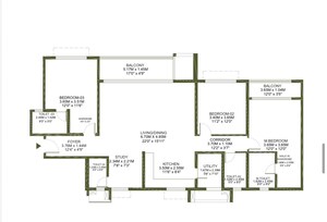 Floor Plan in 3 BHK Apartment at Godrej Lakeside Orchard, Sarjapur Road – for Sale