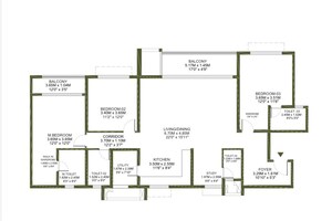 Floor Plan in 3 BHK Apartment at Godrej Lakeside Orchard, Sarjapur Road – for Sale