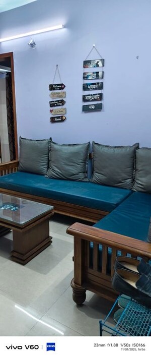 Hall in 2 BHK Apartment at Madhupushpa Ph-1 CHS, Wakad – for Rent