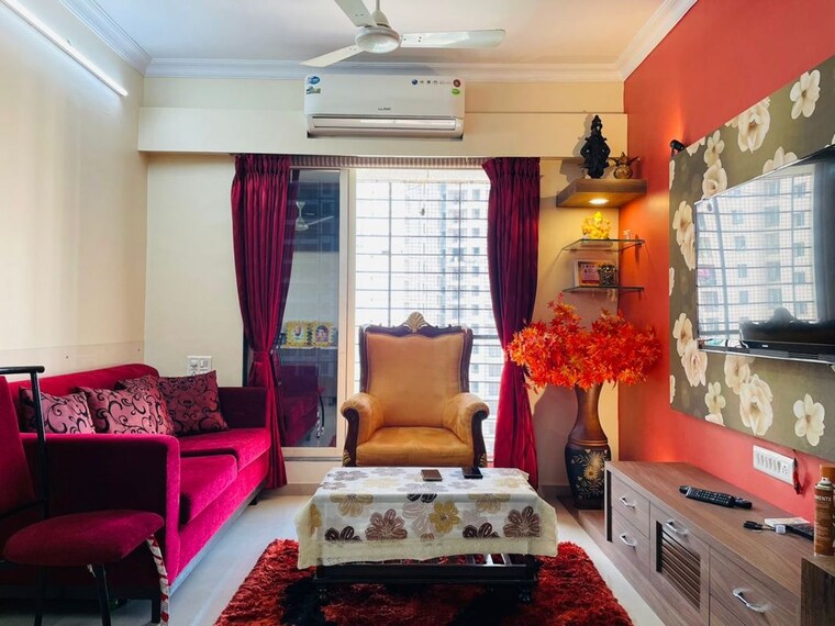 Living Room, mahavir-kalpavruksha 2 Bedroom 650 Sq.Ft. Apartment In Ghodbunder Road Thane 10735554
