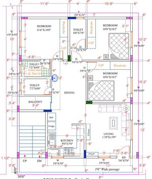 Floor Plan in 3 BHK Builder Floor at Kodathi – for Rent