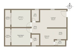 Floor Plan in 2 BHK Apartment at Candeur Landmark, Varthur – for Sale