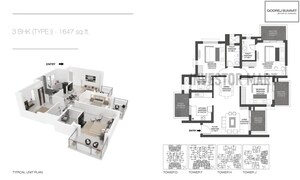 Floor Plan in 3 BHK Apartment at Godrej Summit, Sector 104 – for Sale