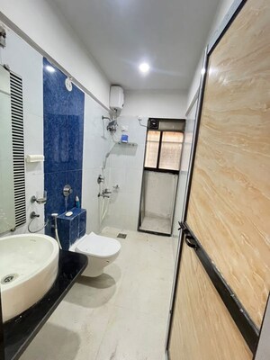 Bathroom in 3 BHK Apartment at Bharat Shiv Sai Paradise, Majiwada – for Rent