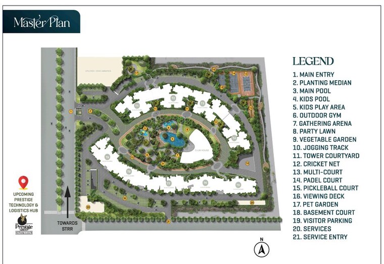 Master Plan, prestige-parklane 2 Bedroom 828 Sq.Ft. Apartment In Devanahalli Bangalore 10737577