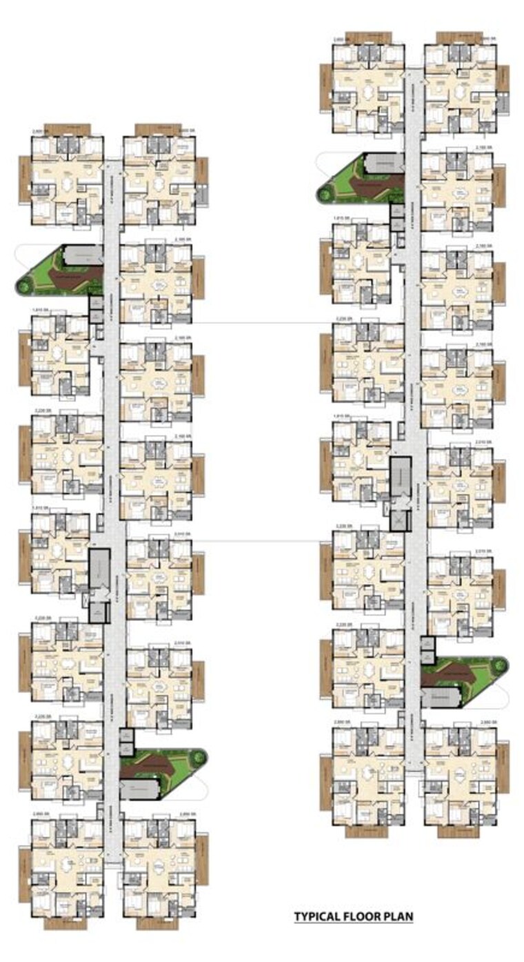 Floor Plan, om-sree-skypark 3 Bedroom 2235 Sq.Ft. Apartment In Kompally Hyderabad 10737680