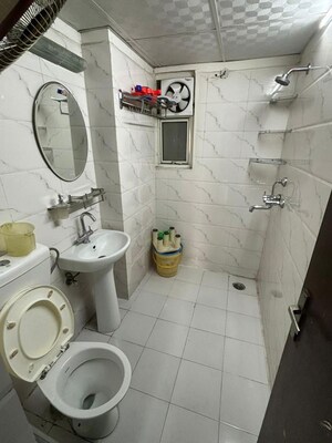 Bathroom in 3 BHK Apartment at Panchsheel Greens, Sector 16 Greater Noida – for Rent