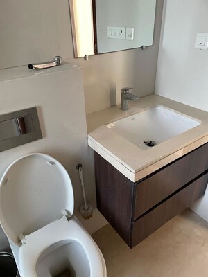 Bathroom in 3 BHK Apartment at Piramal Vaikunth, Balkum Pada – for Rent