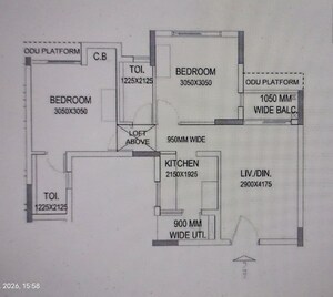 Floor Plan in 2 BHK Apartment at Godrej Seven, Joka – for Sale