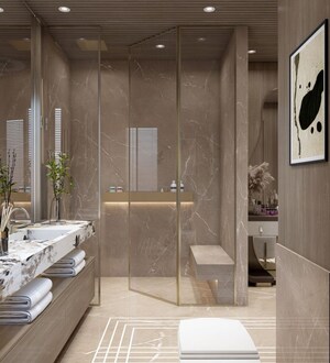 Bathroom in 3 BHK Apartment at Mittal Rajnagar Residency, Raj Nagar Extension – for Rent