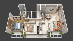 Floor Plan in 3 BHK Apartment at Neelkanth Darshan Kharghar, Kharghar Sector 34 – for Sale