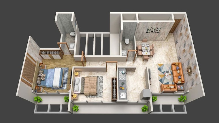 Floor Plan, neelkanth-darshan-kharghar 3 Bedroom 1000 Sq.Ft. Apartment In Kharghar Sector 34 Navi Mumbai 10738997