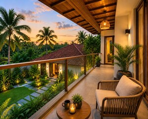 Balcony in 3 BHK Villa at Aranattukara – for Sale