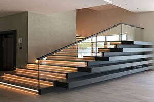 Staircase in 4 BHK Builder Floor at Janakpuri – for Sale