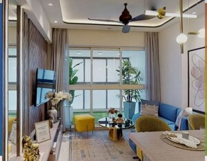Living Room in 1 BHK Apartment at Lodha Amara Tower 44, Kolshet Road – for Rent
