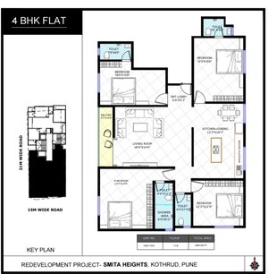 Floor Plan in 1 BHK Apartment at Kothrud – for Sale