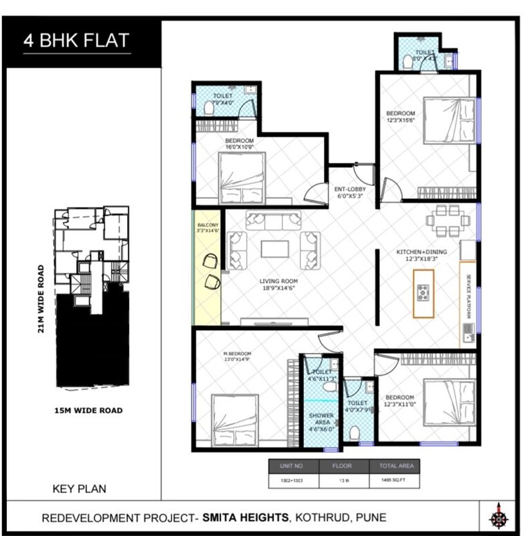 Floor Plan, kothrud 1 Bedroom 520 Sq.Ft. Apartment In Kothrud Pune 10740744