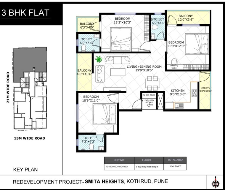 Floor Plan, kothrud 1 Bedroom 520 Sq.Ft. Apartment In Kothrud Pune 10740744