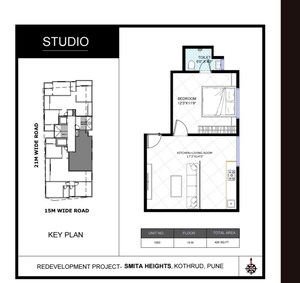 Floor Plan in 1 BHK Apartment at Kothrud – for Sale