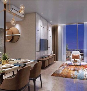 Living Room in 3 BHK Apartment at Oberoi Forestville, Kolshet Road – for Sale