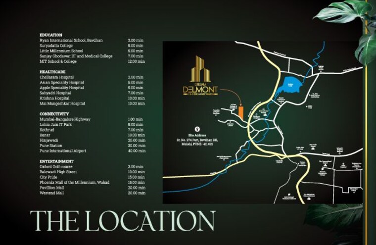 Map Location, dream-delmont 2 Bedroom 825 Sq.Ft. Apartment In Bavdhan Pune 10740852