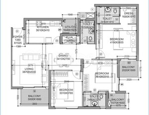 Floor Plan in 3 BHK Apartment at Hero Homes Phase 2, Sector 104 – for Sale
