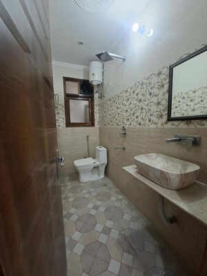 Bathroom in 2 BHK Builder Floor at Chattarpur – for Rent