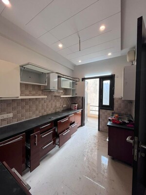 Kitchen in 3 BHK Builder Floor at Sushant Lok I – for Rent